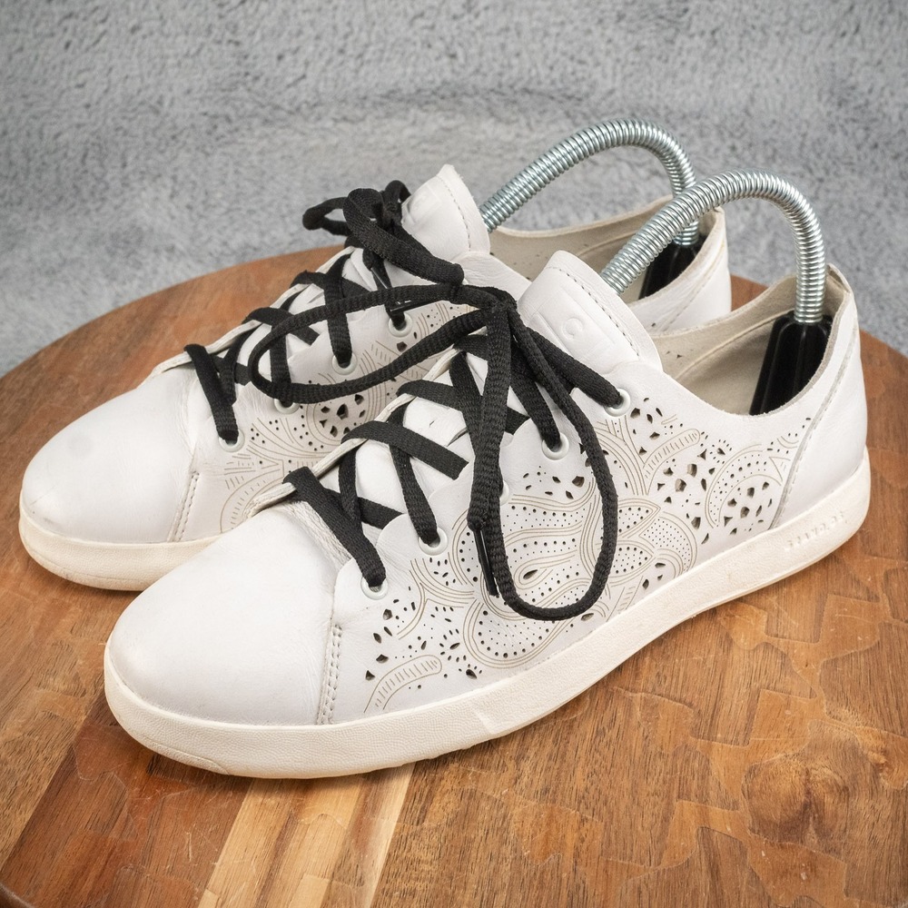 COLE HAAN Grandpro Tennis Sneakers White Perforated Shoes Sz 7.5 B - Picture 3 of 7
